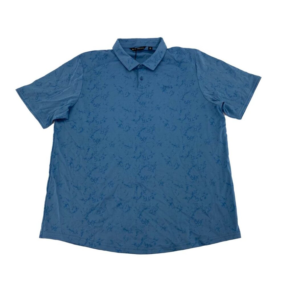 Travis Mathew Men's Polo Shirt | Digital Splatter Design | Blue | XXLarge **NEW
